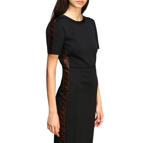 fendi black dresses|Fendi swing crewneck dress.